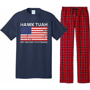 Hawk Tuah 24 Spit On That Thang Usa Flag Pajama Set