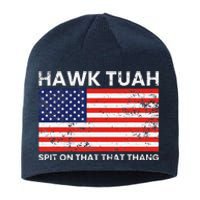 Hawk Tuah 24 Spit On That Thang Usa Flag Sustainable Beanie