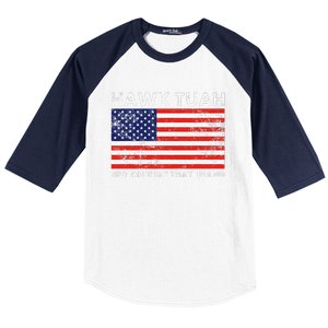 Hawk Tuah 24 Spit On That Thang Usa Flag Baseball Sleeve Shirt