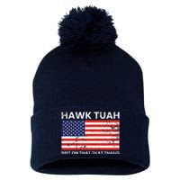 Hawk Tuah 24 Spit On That Thang Usa Flag Pom Pom 12in Knit Beanie