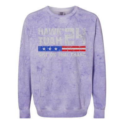 Hawk Tuah 24 Spit On That Thang Colorblast Crewneck Sweatshirt