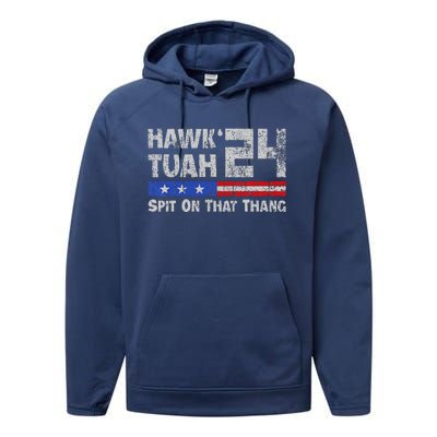 Hawk Tuah 24 Spit On That Thang Performance Fleece Hoodie