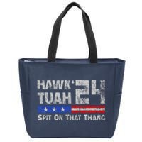 Hawk Tuah 24 Spit On That Thang Zip Tote Bag