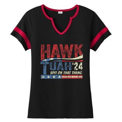 Hawk Tuah 24 Spit On That Thang Ladies Halftime Notch Neck Tee