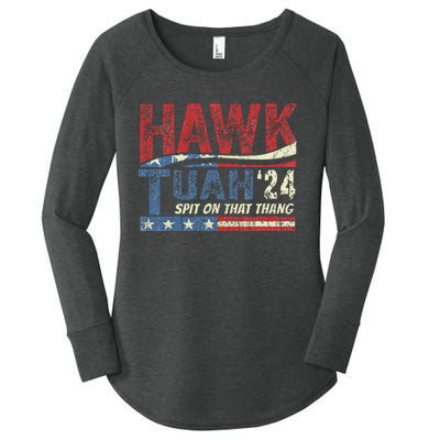 Hawk Tuah 24 Spit On That Thang Women's Perfect Tri Tunic Long Sleeve Shirt