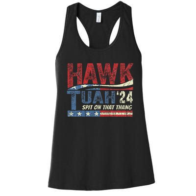 Hawk Tuah 24 Spit On That Thang Women's Racerback Tank