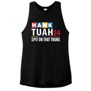 Hawk Tuah 24 Spit On That Thang Funny Saying Ladies PosiCharge Tri-Blend Wicking Tank