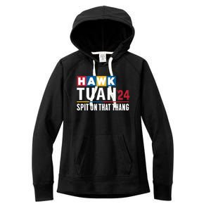 Hawk Tuah 24 Spit On That Thang Funny Saying Women's Fleece Hoodie