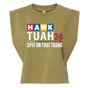 Hawk Tuah 24 Spit On That Thang Funny Saying Garment-Dyed Women's Muscle Tee