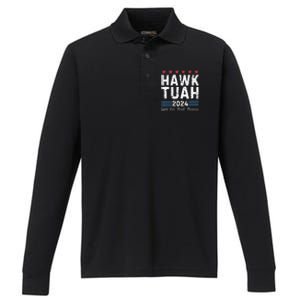 Hawk Tuah 24 Spit On That Thang Performance Long Sleeve Polo