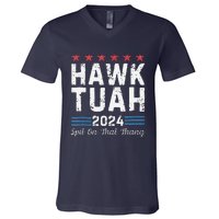 Hawk Tuah 24 Spit On That Thang V-Neck T-Shirt