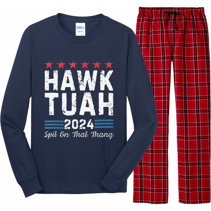 Hawk Tuah 24 Spit On That Thang Long Sleeve Pajama Set