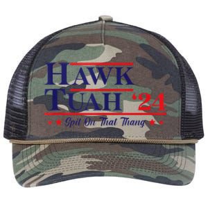 Hawk Tuah 24 Spit On That Thang Retro Rope Trucker Hat Cap