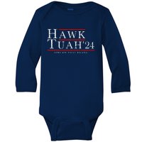 Hawk Tuah 24 Spit On That Thang Baby Long Sleeve Bodysuit