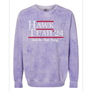 Hawk Tuah 24 Spit On That Thang Colorblast Crewneck Sweatshirt