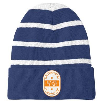 Hawk Tuah 2024 Tennessee Premium Striped Beanie with Solid Band