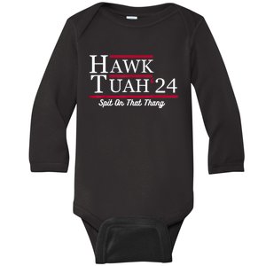 Hawk Tuah 24 Spit On That Thang Baby Long Sleeve Bodysuit