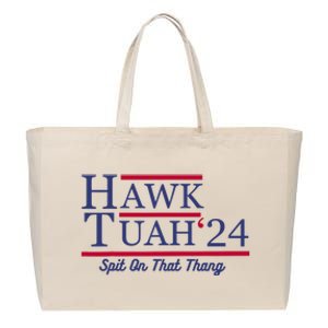 Hawk Tuah 24 Spit On That Thang Cotton Canvas Jumbo Tote