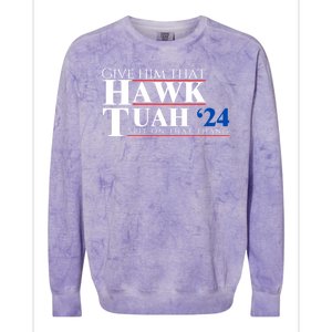 Hawk Tuah 24 Spit On That Thang Colorblast Crewneck Sweatshirt