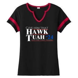 Hawk Tuah 24 Spit On That Thang Ladies Halftime Notch Neck Tee