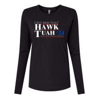 Hawk Tuah 24 Spit On That Thang Womens Cotton Relaxed Long Sleeve T-Shirt