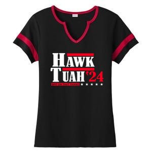 Hawk Tuah 24 Spit On That Thang Ladies Halftime Notch Neck Tee