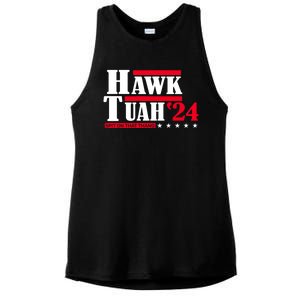 Hawk Tuah 24 Spit On That Thang Ladies PosiCharge Tri-Blend Wicking Tank