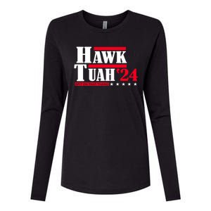 Hawk Tuah 24 Spit On That Thang Womens Cotton Relaxed Long Sleeve T-Shirt