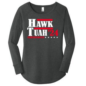 Hawk Tuah 24 Spit On That Thang Women's Perfect Tri Tunic Long Sleeve Shirt