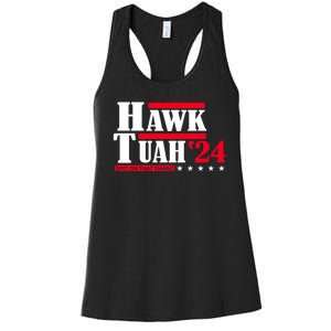 Hawk Tuah 24 Spit On That Thang Women's Racerback Tank