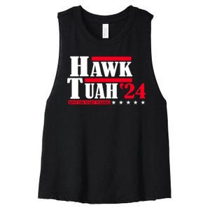 Hawk Tuah 24 Spit On That Thang Women's Racerback Cropped Tank