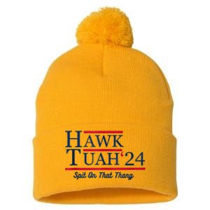 Hawk Tuah 24 Spit On That Pom Pom 12in Knit Beanie