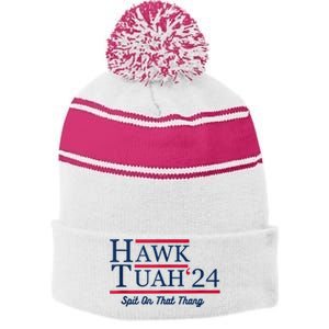 Hawk Tuah 24 Spit On That Stripe Pom Pom Beanie