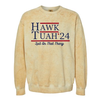 Hawk Tuah 24 Spit On That Thang Funny Saying Quote Colorblast Crewneck Sweatshirt