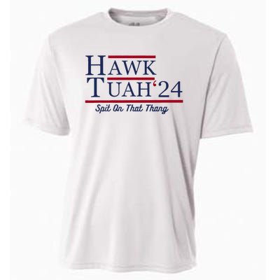 Hawk Tuah 24 Spit On That Thang Funny Saying Quote Cooling Performance Crew T-Shirt