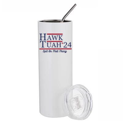 Hawk Tuah 24 Spit On That Thang Funny Saying Quote Stainless Steel Tumbler