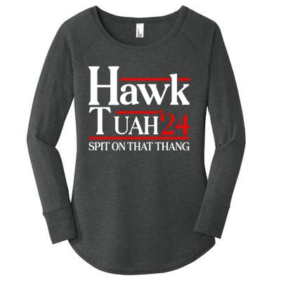 Hawk Tuah 24 Spit On That Thang Women's Perfect Tri Tunic Long Sleeve Shirt