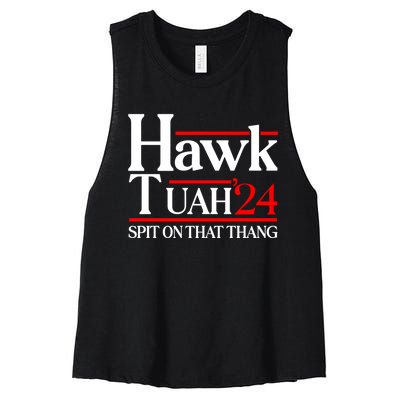 Hawk Tuah 24 Spit On That Thang Women's Racerback Cropped Tank