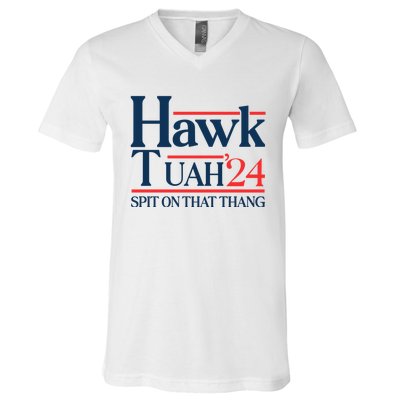 Hawk Tuah 24 Spit On That Thang V-Neck T-Shirt