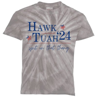 Hawk Tuah 24 Spit On That Thang Kids Tie-Dye T-Shirt