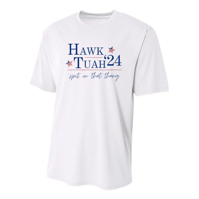 Hawk Tuah 24 Spit On That Thang Youth Performance Sprint T-Shirt