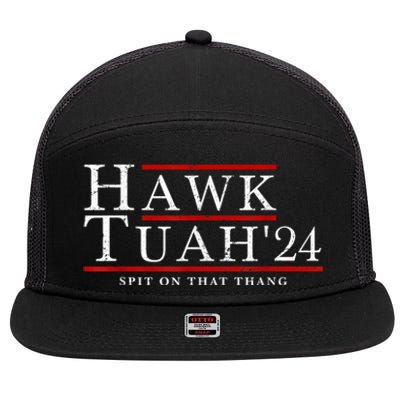 Hawk Tuah 24 Spit On That Thang 7 Panel Mesh Trucker Snapback Hat