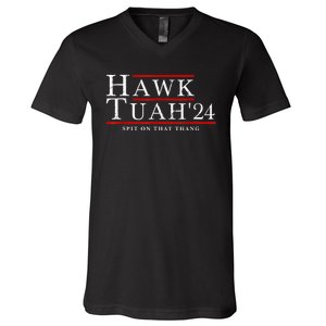 Hawk Tuah 24 Spit On That Thang V-Neck T-Shirt