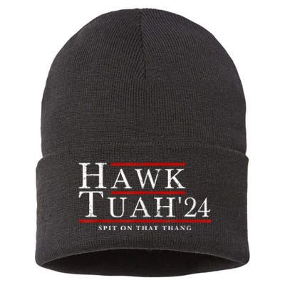 Hawk Tuah 24 Spit On That Thang Sustainable Knit Beanie