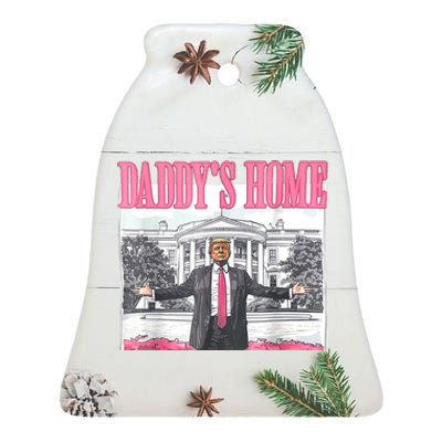 Home Trump 2024 Take America Back Daddys Trump Won 2024 Gift Ceramic Bell Ornament