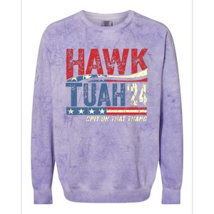 Hawk Tuah 24 Spit On That Thang Colorblast Crewneck Sweatshirt