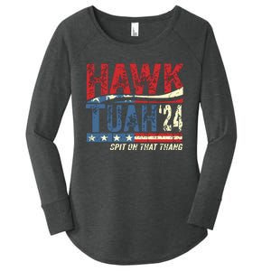 Hawk Tuah 24 Spit On That Thang Women's Perfect Tri Tunic Long Sleeve Shirt