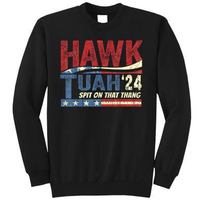 Hawk Tuah 24 Spit On That Thang Hawk Tuah 2024 Funny Viral Design Sweatshirt