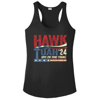 Hawk Tuah 24 Spit On That Thang Hawk Tuah 2024 Funny Viral Design Ladies PosiCharge Competitor Racerback Tank