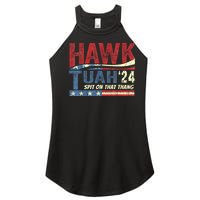 Hawk Tuah 24 Spit On That Thang Hawk Tuah 2024 Funny Viral Design Women's Perfect Tri Rocker Tank